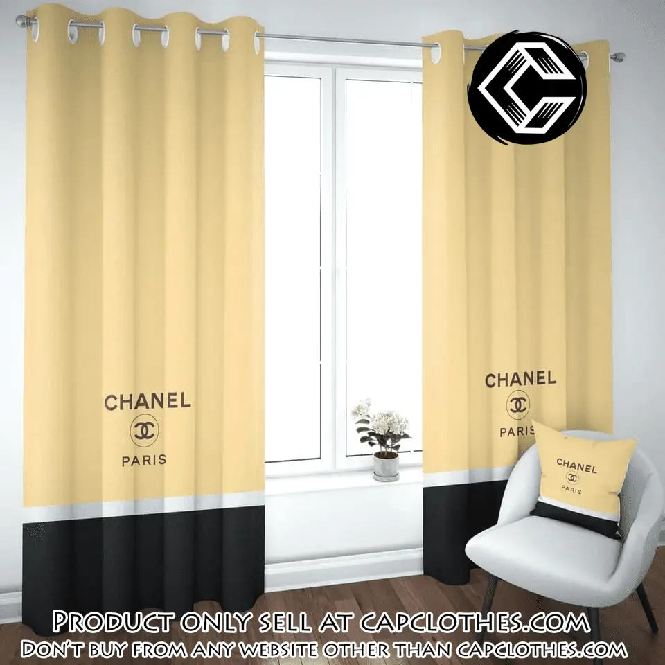 Chanel paris pastel yellow premium window curtains hot  luxury curtain wc103 cc5835783